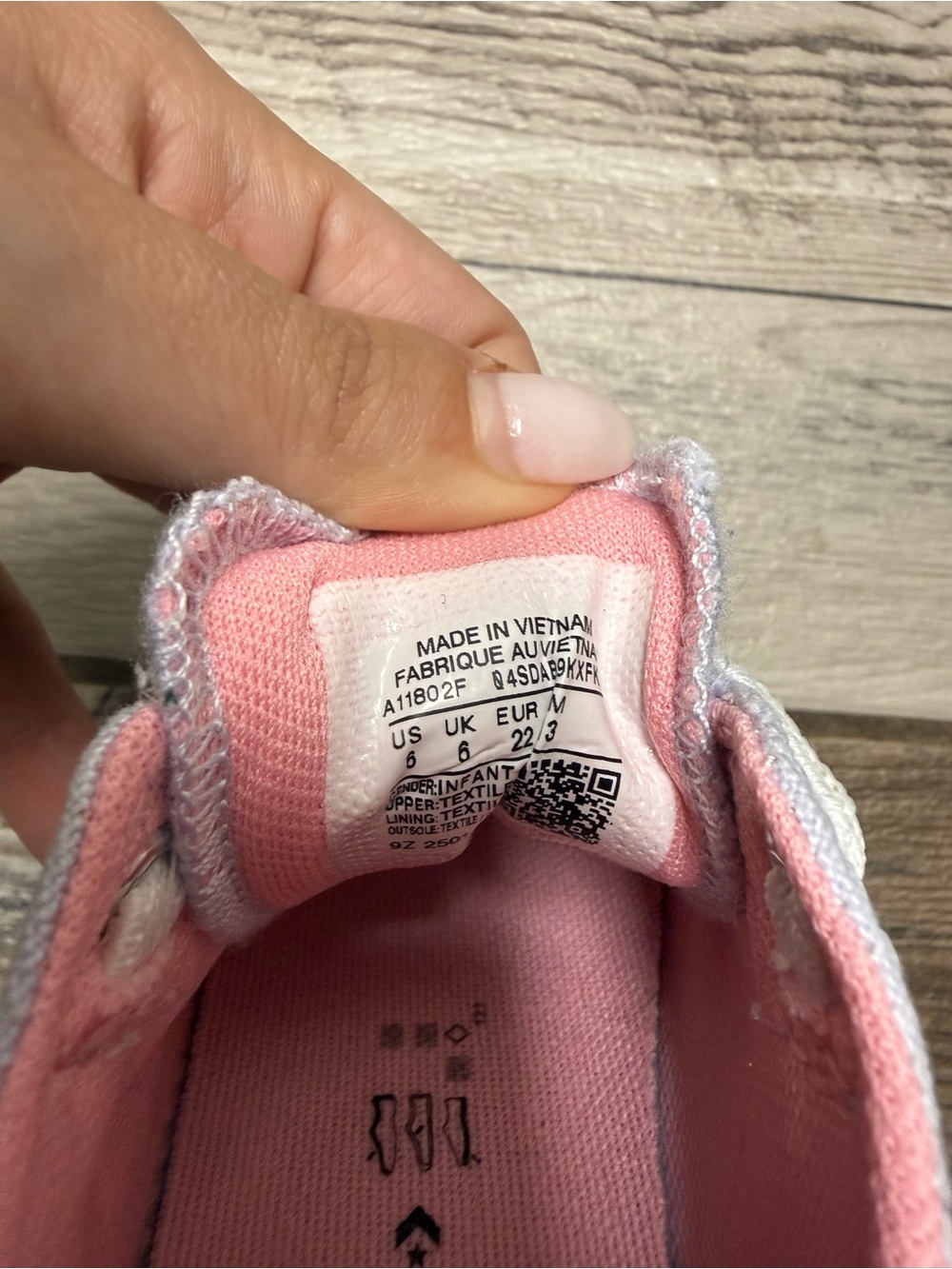 Converse Kids Lavender Canvas Sneakers with Pink Interior - Picture 3 of 3